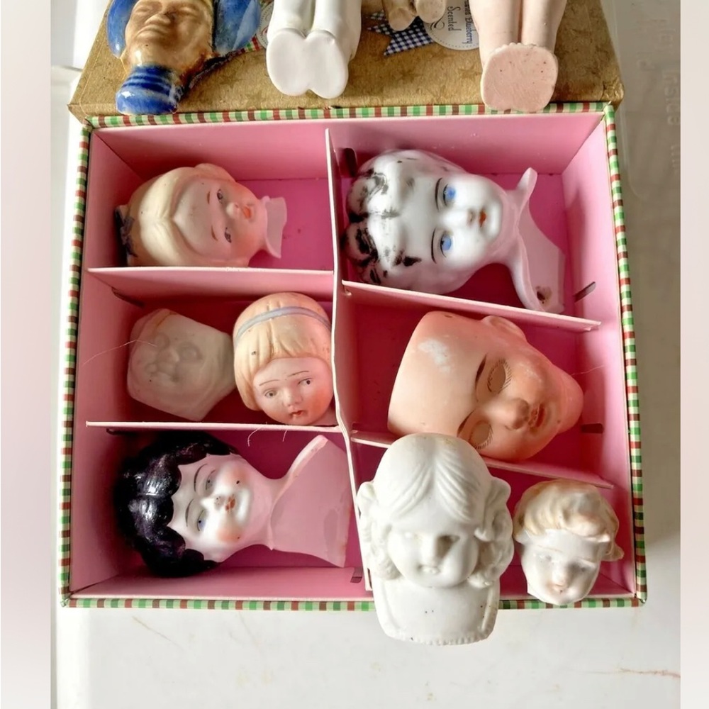 VINTAGE, ANTIQUE DOLL PARTS-Set of 16 pieces